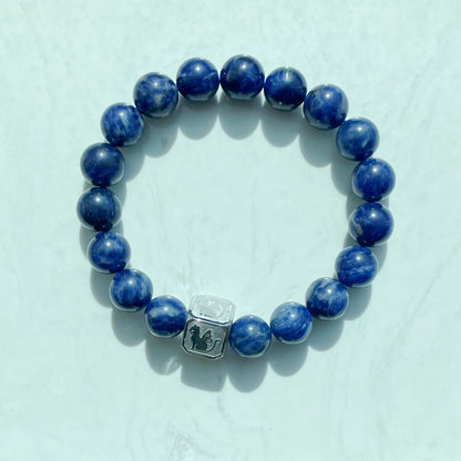 藍紋石貓配飾水晶手鏈