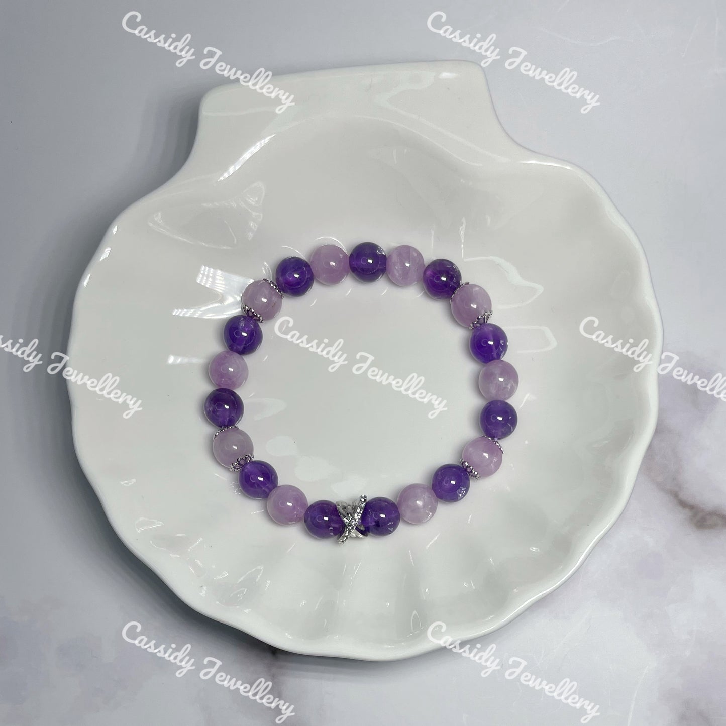 紫晶紫鋰輝DIY水晶手鏈